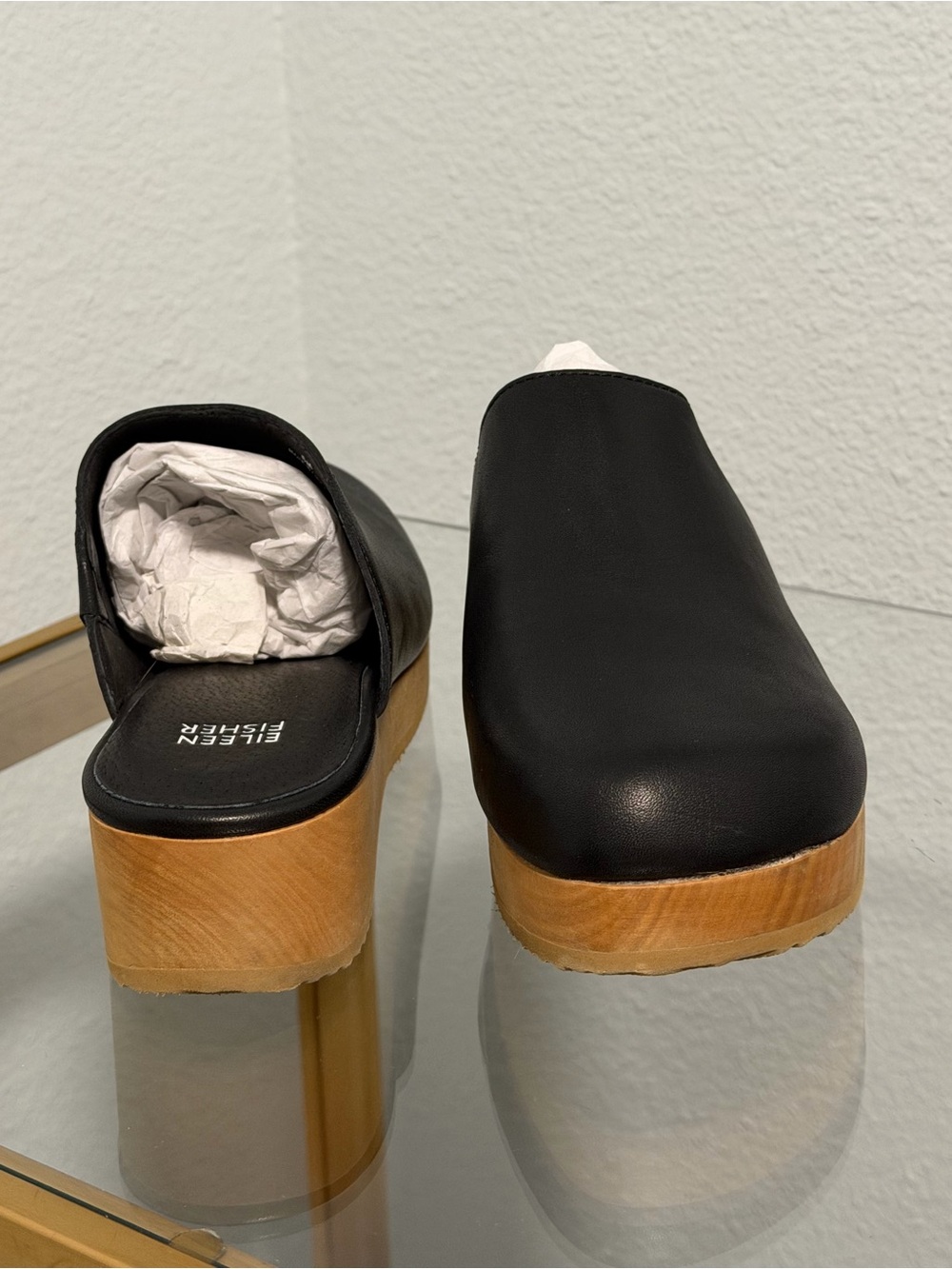 Eileen Fisher Smooth Leather Clog Size 8